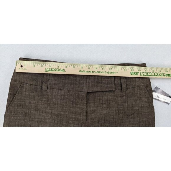 AB Studio Women's Cropped Dress Pants Size 10 Brown Flat Front NEW - Picture 7 of 15